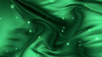 Poster - Emerald Silk Drape with Shimmering Particles