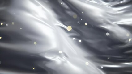 Poster - Abstract Silver Fluid Motion with Golden Lights