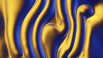 Poster - Abstract Blue and Gold Liquid Wave Motion Graphics