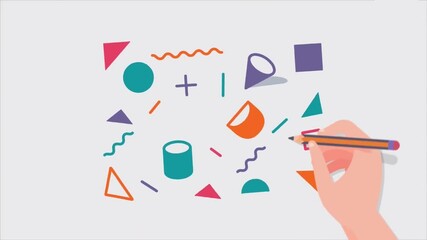 Wall Mural - creative tools and shapes representing design and art concept