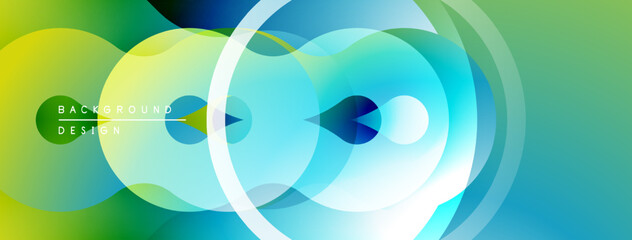 Leinwandbilder - Abstract colorful layers create dynamic visual effect. Smooth gradients blend, forming modern background design.