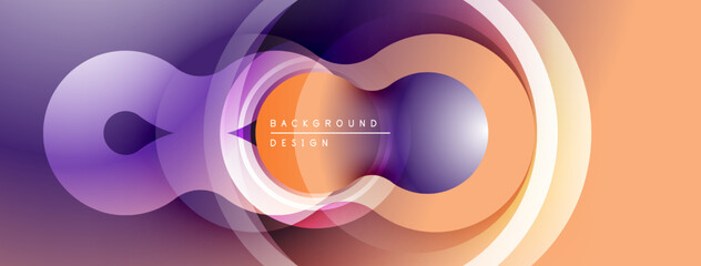 Leinwandbilder - Abstract flowing shapes, vibrant colors create modern background. Gradient hues blend seamlessly, forming dynamic composition.