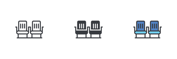 Aufkleber - Airplane seats different style icon set