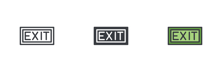 Aufkleber - Exit sign different style icon set