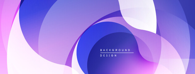 Leinwandbilder - Abstract fluid shapes, purple hues dominate. Gradient transitions create dynamic visual flow. Modern design element for backgrounds.