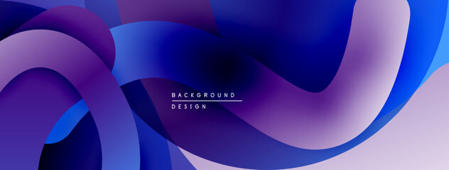 Leinwandbilder - Abstract fluid shapes, vibrant purple hues, smooth gradients create dynamic background design. Modern aesthetic, flowing forms.