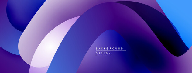 Leinwandbilder - Abstract flowing shapes, vibrant purple hues, smooth gradients create modern background design. Minimalist aesthetic, dynamic composition.