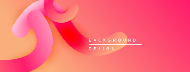 Leinwandbilder - Abstract flowing shapes, vibrant pinks, oranges create dynamic background. Modern design, smooth gradients suggest movement, energy.