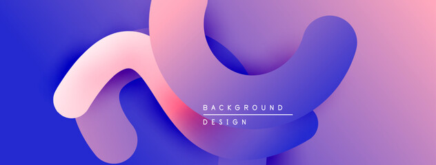 Leinwandbilder - Abstract fluid shapes overlap, creating vibrant purple, pink, blue gradients. Modern design element for backgrounds, presentations.