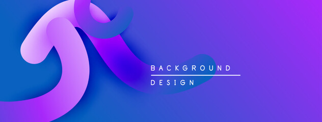 Leinwandbilder - Abstract fluid shapes, vibrant purple blue gradient. Modern design element, perfect background for projects. Minimalist aesthetic.