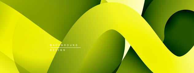 Leinwandbilder - Abstract fluid shapes, vibrant green hues, modern design. Smooth gradients create dynamic composition, perfect backdrop.