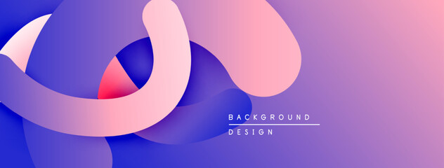 Leinwandbilder - Abstract fluid shapes overlap, creating vibrant purple, pink, blue gradients. Modern design suggests movement, depth, smooth transitions.