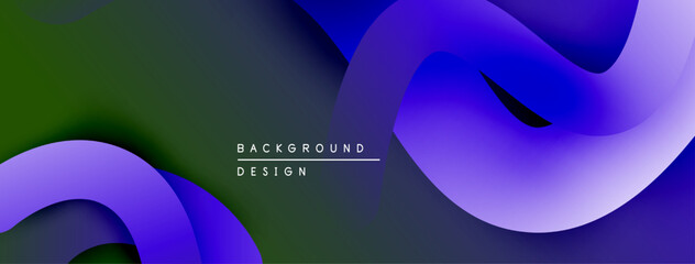 Leinwandbilder - Abstract fluid shapes, vibrant colors blend. Modern design, smooth gradients create dynamic visual effect. Background suggests movement, depth.