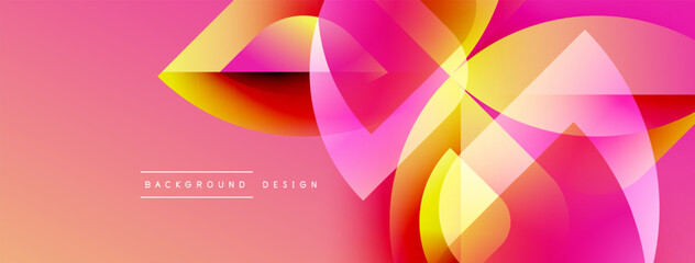 Poster - Abstract floral design. Pink, yellow hues blend, creating dynamic visual effect. Modern background suitable for various projects.