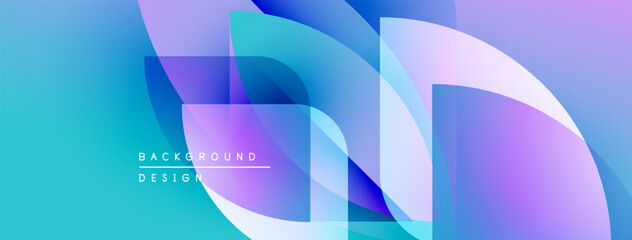 Poster - Abstract gradients overlap, creating dynamic visual effect. Blue, purple hues dominate composition. Modern design element.