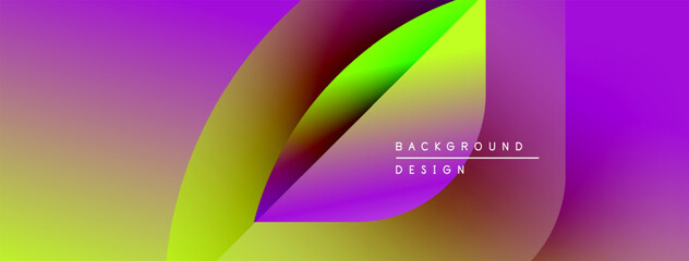 Leinwandbilder - Vibrant abstract design features flowing shapes, gradients. Purple, yellow hues dominate composition. Text reads background design.