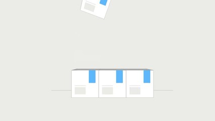 Wall Mural - boxes stacked together for shipping and delivery logistics animation