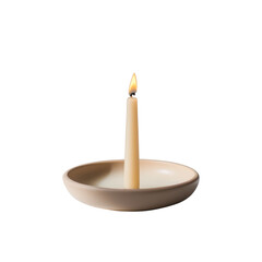 Aufkleber - simple candle in beige holder, radiating warmth and tranquility, perfect for creating cozy atmosphere. Ideal for home decor or relaxation settings