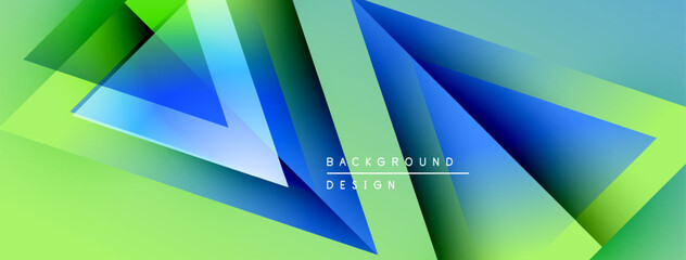 Poster - Abstract geometric shapes overlap. Gradient colors blend, creating dynamic visual effect. Modern design elements present clean aesthetic.