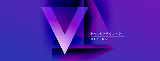 Leinwandbilder - Abstract vibrant design features letter V, gradient blues, purples. Modern aesthetic, suitable background element. Clean, simple composition.