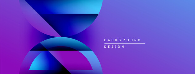 Leinwandbilder - Abstract purple, blue gradients form overlapping shapes. Modern design suggests technology, innovation, vibrant energy. Minimalist aesthetic.