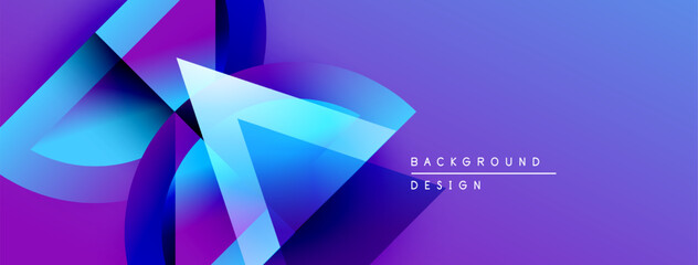 Leinwandbilder - Abstract purple, blue gradients create dynamic shapes. Modern design elements suggest movement, innovation, technology. Text reads background design.