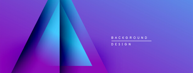 Leinwandbilder - Abstract geometric shapes, vibrant purple hues, gradient effect. Modern design element for backgrounds, presentations. Minimalist aesthetic.