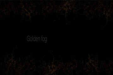 Wall Mural - Isolated gold mosaic on black background, abstract design component.