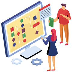 Wall Mural - conceptual isometric design illustration of hierarchy