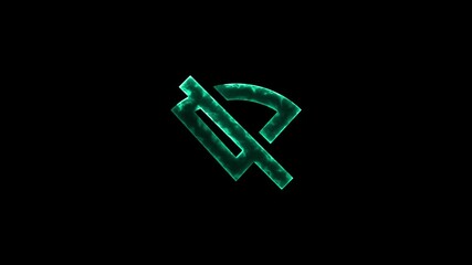 Wall Mural - Abstract neon glowing wifi icon animation on black background. 4k video