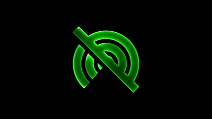 Wall Mural - Animation of glowing neon Wireless Technology WIFI hotspot lines Icons. Hotspot icon isolated. neon sign .