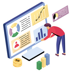 Wall Mural - a creative design illustration of dashboard