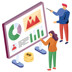 Wall Mural - a trendy design illustration of data presentation