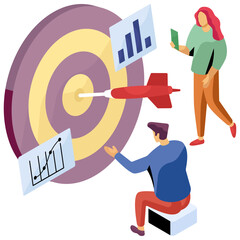 Wall Mural - Modern design illustration of business target 
