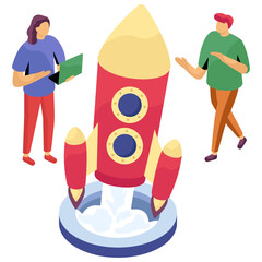 Wall Mural - Conceptual flat design illustration of startup 