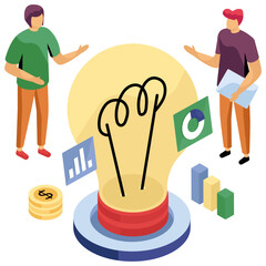 Wall Mural - a colored design illustration of business idea