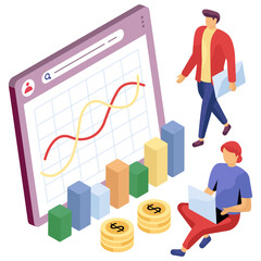 Wall Mural - perfect design illustration of financial chart