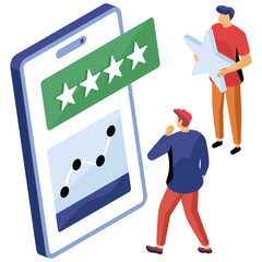 Wall Mural - premium download illustration of mobile ratings analytics
