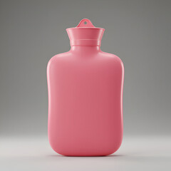 Pink hot water bottle displayed on a neutral background. A simple, isolated view of the product. Generic medical/personal care item for home use.