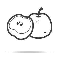 Wall Mural - asian pear outline icon transparent vector isolated