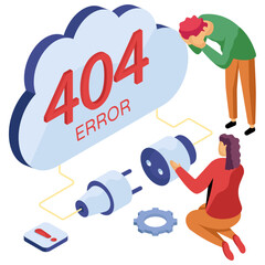 Wall Mural -         A creative design vector of error 404 