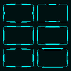 Wall Mural - frame futuristic technology set hi tech element. hud focus sci-fi square shape design.