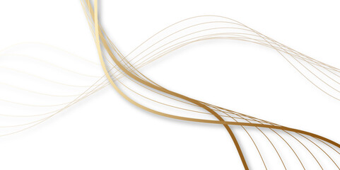 Wall Mural - golden abstract lines on white background elegant flowing wave design. minimalist luxurious design f