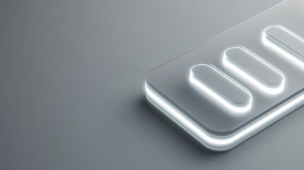 Sleek, modern design of a touch interface on a gray background, showcasing innovation.