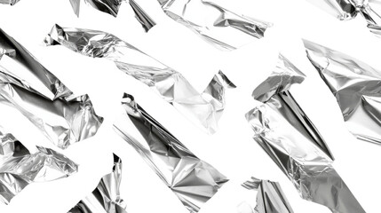 Poster - Abstract composition featuring crumpled silver foil on a white backdrop
