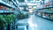 © Juan - Grocery store aisle with shopping cart motion blur retail market commerce supermarket consumer lifestyle