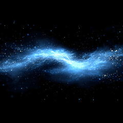 Wall Mural - cosmic blue particle overlay with alpha matte graphic elements on a black background, alpha matte, c