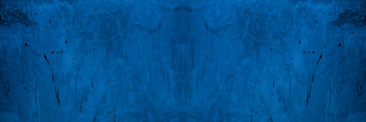 Aufkleber - Old wall pattern texture cement blue dark abstract  blue color design are light with black gradient background.