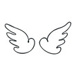 © BraveSpirit - Minimalist black line art of angel wings – stock vector icon in line drawing style