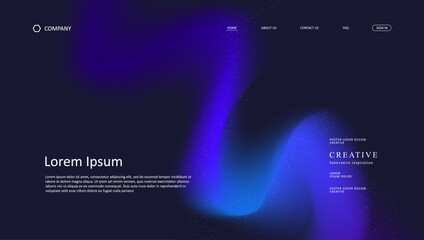 Wall Mural - abstract wave futuristic design of landing page. retro gradient mesh website design